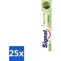 Signal 25 x - Integral & Actions - Tandpasta - Natuurlijke Kruiden - Gerecyclede Verpakking - 75 ml - Voordeelverpakking - 25 stuks