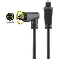Goobay Digitale optische Toslink audio kabel met haakse connector en draaibare kop - 4mm / zwart - 2 meter