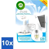 Air Wick 10 x Elektrische Geurverspreider - Starterkit - Pure Zachtheid van Katoen - 19ml - Voordeelverpakking - 10 stuks