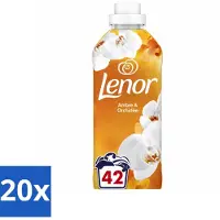 Lenor 20 x - Wasverzachter - Amber & Orchidee - Fris & Zacht - 42 Wasbeurten - Voordeelverpakking - 20 stuks
