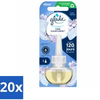 Glade 20 x - Navulling Elektrische Olie - Pure Clean Linen - Zonder Houder - Voordeelverpakking - 20 stuks