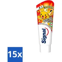 Signal 15 x - Pokémon - Tandpasta - Milde Munt Smaak - Anti-Tandsteen - Kinder 6+ Jaar - 75 ml - Voordeelverpakking - 15 stuks