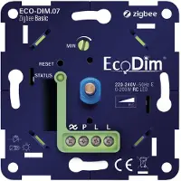 EcoDim - LED Dimmer - Smart WiFi - ECO-DIM.07 - Fase Afsnijding RC - ZigBee Basic - Inbouw - Enkel Knop - 0-200W