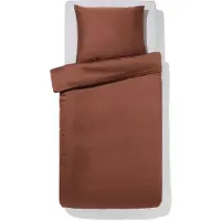 HEMA Dekbedovertrek 140x200/220cm hotel katoen satijn bruin (bruin)