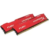 HyperX FURY Red 16GB DDR4 2400MHz geheugenkit, 16 GB, 2 x 8 GB, DDR4, 2400 MHz, 288-pin DIMM, rood