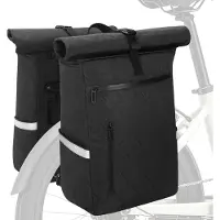 Merkloos Fietszadeltas set, 2 x 22 liter, met laptopvak, reflecterend, multifunctioneel voor fietsen