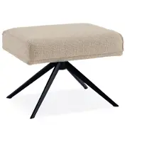 Bommel Wonen Hocker Whisper - stof Lodge Linen - poot zwart
