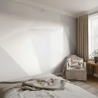 Coloray Vliesbehang - Wit Snellijm Behang - 312x219 cm - Grijze Driehoeken Muurschildering - Slaapkamer behang Geometrie - Fotobehang Vlies - Slaapkamer behang