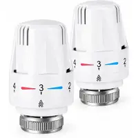 VHV - Thermostaatkop - 2 stuks - Verwarmingsregelaar - Wit - Radiatorthermostaatknop - Vervangingskop - Thermostaatkraan - voor radiatorventiel