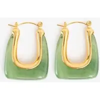 Sissy-Boy Groene ovalen resin oorbellen