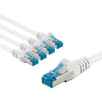 Goobay CAT 6 A Patch Cable S/FTP (PiMF), 1 m, white, Set of 5