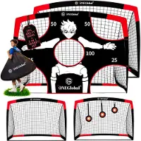 Merkloos Pop-up voetbaldoelen, 2 stuks, 120 x 90 cm, met draagtas, geschikt voor gebruik in de tuin en voor training