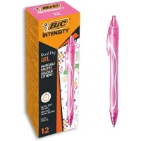 BIC Gel Pen Telescoop - - Gel-ocity Quick Dry - Middelpunt 0,7 mm - Roze - Doos van 12