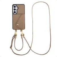 Selencia Sera Telefoonhoes met Koord en Envelop Pashouder voor de Samsung Galaxy S26 FE - Taupe