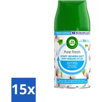 Air Wick 15 x Pure - Luchtverfrisser Navulling - Zachtheid van Katoen - 250ml - Voordeelverpakking - 15 stuks