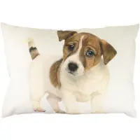Mars & More Kussenhoes met afbeelding van Jack Russell-puppies, 35x50 cm, met vulling, decoratief, knuffelkussen