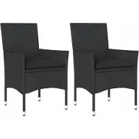 VMP 2x Tuinstoel met Kussen - Stabiel Rotan voor Terras & Balkon