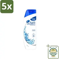 Head & shoulders 5 x - Shampoo - Classic Clean - 250ml - Wasstrips - Anti-roos Shampoo - Roosvrij Haar - Fris Haar - Schoon Haar - Hoofdhuid Verzorging