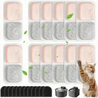 Oneisall Katzenbrunnen filter, 12 stuks | 3-laags filtratie | inclusief sponsfilter | geschikt voor drinkfonteinen van 2,2 liter