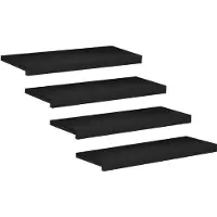 vidaXL - Traplopers - 4 - st - 80 - x - 25 - x - 2 - cm - Zwart - Massief - beukenhout