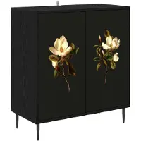 vidaXL Dressoir BREMEN, zwart, eikenlook, 69 x 33 x 76 cm
