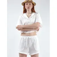 Busem Gestructureerde Cropped Shirt met Knopsluiting