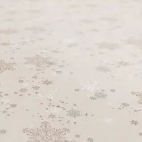 ANRO Tafelkleed Kerst Sneeuwvlokken Beige 140cm x 20m Rechte rand Afwasbaar Waterafstotend