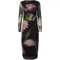 Y.A.S Jurk 'YASShama' ecru / grasgroen / pink / zwart