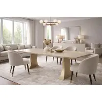 JVmoebel Eettafel. Modern, minimalistisch, beige, elegant, stijlvol, comfortabel