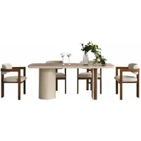 JVmoebel Een elegante eettafel met 4 stijlvolle stoelen van MDF, ideaal voor moderne interieurs