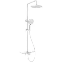 Mexen Frost opbouw douche set met regendouche en kraan, wit - 78111-20
