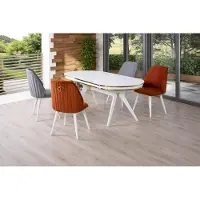 JVmoebel Tafel, 4 stoelen, eetkamer, moderne stijl, kleur wit, comfortabel, nieuw, comfortabel