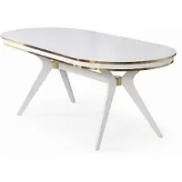 JVmoebel Tafel, modern design, kleur wit, comfortabel, nieuw, geschikt voor de eetkamer, ovaal