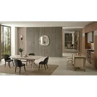 JVmoebel Eettafel, spiegel, woonkamer, stijl modern, kleur beige, nieuw, praktisch, rechthoekig