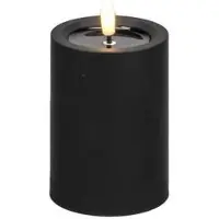 Konstsmide LED Kaars | Soft matzwart | On/off/6u timer | 10x7cm hxb | 2x AA batterij (excl) | Buiten gebruik