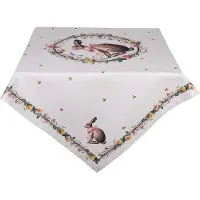 Clayre & Eef Tafelkleed 100x100 cm Beige Katoen