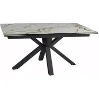 Furnlux Classic FURNLUX Eettafel Columbus, wit en zwart, 160 cm / Hoofdkleur: wit / Afmetingen: 160 x 76 x 90 cm