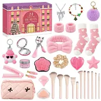 Dripio Adventskalender voor beautyproducten 2026, 24 dagen, met een set kwasten, sieraden en een badboms