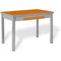 Dripio Uittrekbare glazen keukentafel, oranje, 90x50 cm, metalen frame
