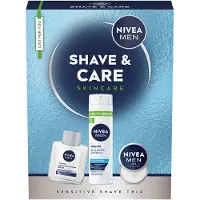 Nivea MEN Shave & Care geschenkset voor mannen - Giftset - Sint Cadeau - Kerst Cadeau - Cadeauset met Scheergel, Aftershave & Crème