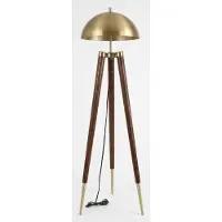 JVmoebel Tafelstandaard, industrieel design, houten driepoot, gouden lamp, staande lamp