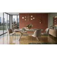 JVmoebel Eettafel met 4 stoelen, moderne stijl, wit, uitschuifbaar, rechthoekig