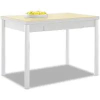Dripio Uitschuifbare keukentafel, glazen blad, beige, 90x50 cm