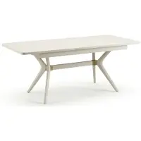 JVmoebel Uittrekbare eettafel, modern design, wit, hout en metaal, grote keuken