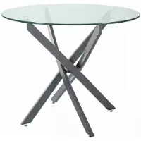 Furnlux Classic FURNLUX Eettafel Agis, transparant en zwart, 90 cm / Hoofdkleur: zwart / Afmetingen: 90 x 72 x 90 cm