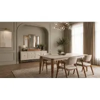 JVmoebel Eettafel in moderne stijl, beige kleur, elegant, uitschuifbaar, representatief en stijlvol