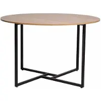 Furnlux Classic FURNLUX Eettafel Alto, bruin en zwart, 120 cm / Hoofdkleur: bruin / Afmetingen: 120 x 76 x 120 cm