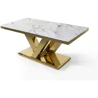 JVmoebel Eettafel, goudkleurig, modern, metalen, eetkamer, woonkamer, tafel, meubel