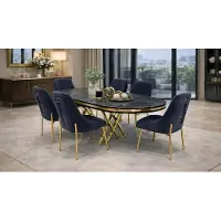 JVmoebel Eettafel, 6 stoelen. Stijl: modern. Kleur: zwart. Kenmerken: comfortabel, praktisch, en stijlvol