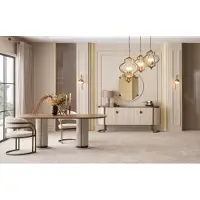 JVmoebel Design eettafelset met stoelen, dressoir, spiegel